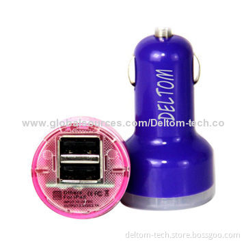 In-car Charger, Dual USB Output, 2A